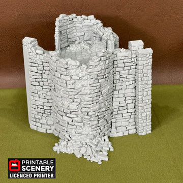 Ruined Hex Castle Oval Bastion