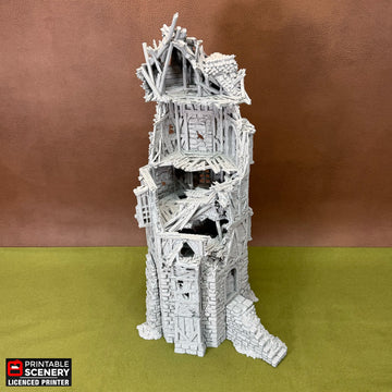 Ruined Wattle And Daub Hex Tower