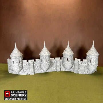 HEX Castle Wall Turrets - Short Version Godwulf Gaming