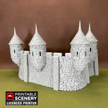 HEX Castle Wall Turrets - Tall Version - Godwulf Gaming
