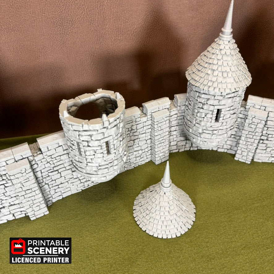 HEX Castle Wall Turrets - Tall Version